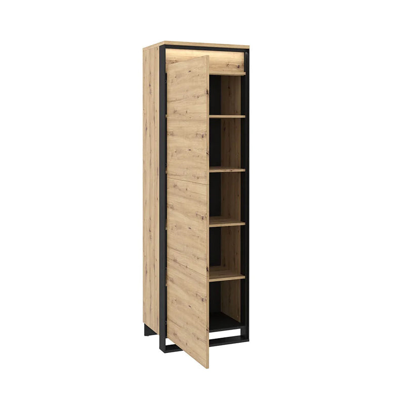 Quant Wooden Tall Storage Cabinet in Oak Artisan - Furniture One Shop