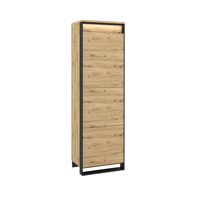 Quant Wooden Tall Storage Cabinet in Oak Artisan - Furniture One Shop