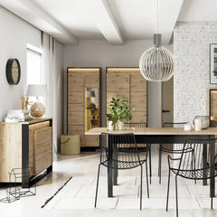 Quant Wooden Tall Storage Cabinet in Oak Artisan - Furniture One Shop