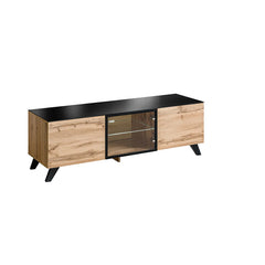 Thin Wooden TV Stand in Oak Wotan - 150cm - Furniture One Shop