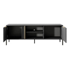 Lars Small Wooden TV Stand in Anthracite and Gold - 153cm - Furniture One Shop