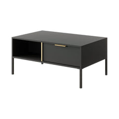 Lars Wooden Coffee Table in Anthracite & Gold - Furniture One Shop