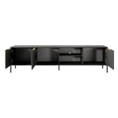 Lars Large Wooden TV Stand in Anthracite and Gold - 203cm - Furniture One Shop