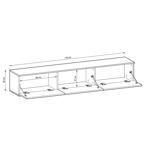 Oro Floating TV Cabinet in Grey - 175cm - Furniture One Shop
