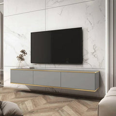 Oro Floating TV Cabinet in Grey - 175cm - Furniture One Shop