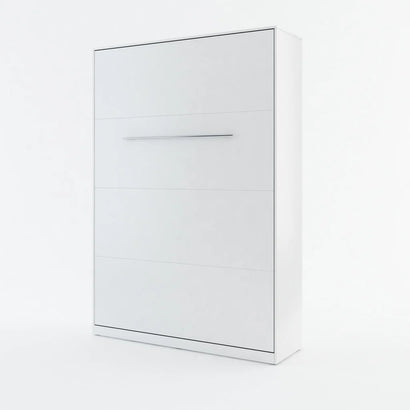 CP-01 Vertical Wooden Wall Double Bed in Matt White 140cm - Furniture One Shop