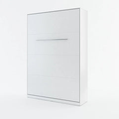 CP-01 Vertical Wooden Wall Double Bed in Matt White 140cm - Furniture One Shop