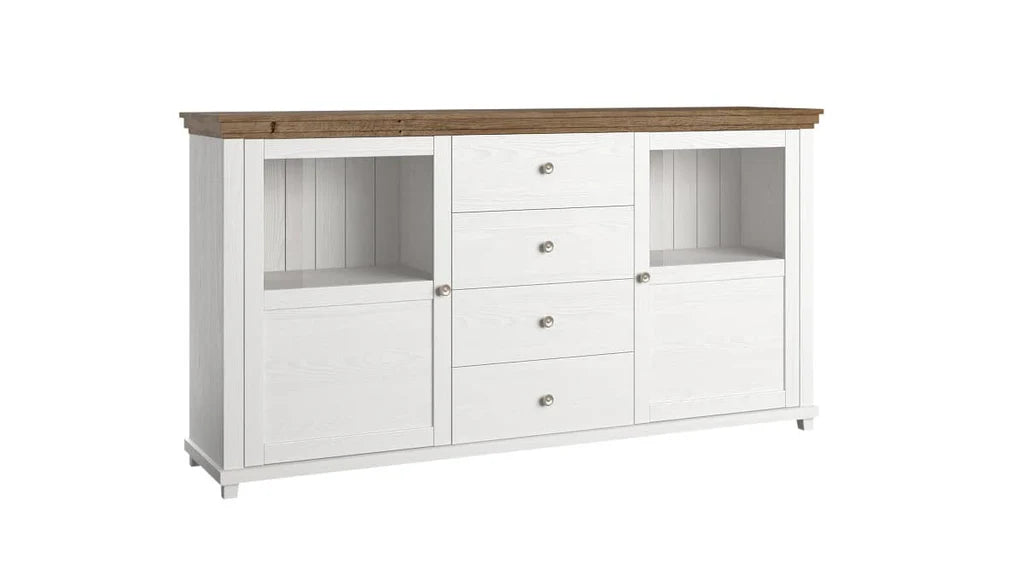 Evora Wooden 2 Door 4 Drawer Sideboard in Abisko Ash