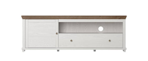 Evora Wooden 1 Door 1 Drawer TV Stand in Abisko Oak and Oak Lefkas - 181cm