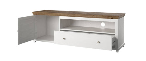 Evora Wooden 1 Door 1 Drawer TV Stand in Abisko Oak and Oak Lefkas - 181cm