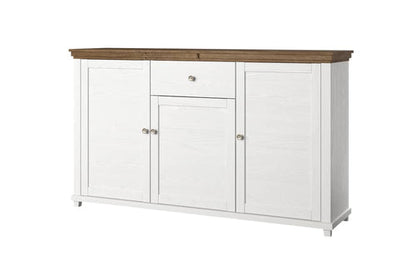 Evora Wooden 3 Door 1 Drawer Sideboard in Abisko Ash  and Oak Lefkas - 160cm