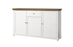 Evora Wooden 3 Door 1 Drawer Sideboard in Abisko Ash  and Oak Lefkas - 160cm