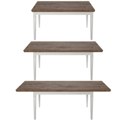Evora Wooden Extending Dining Table in Abisko Ash and Oak Lefkas 160-240cm