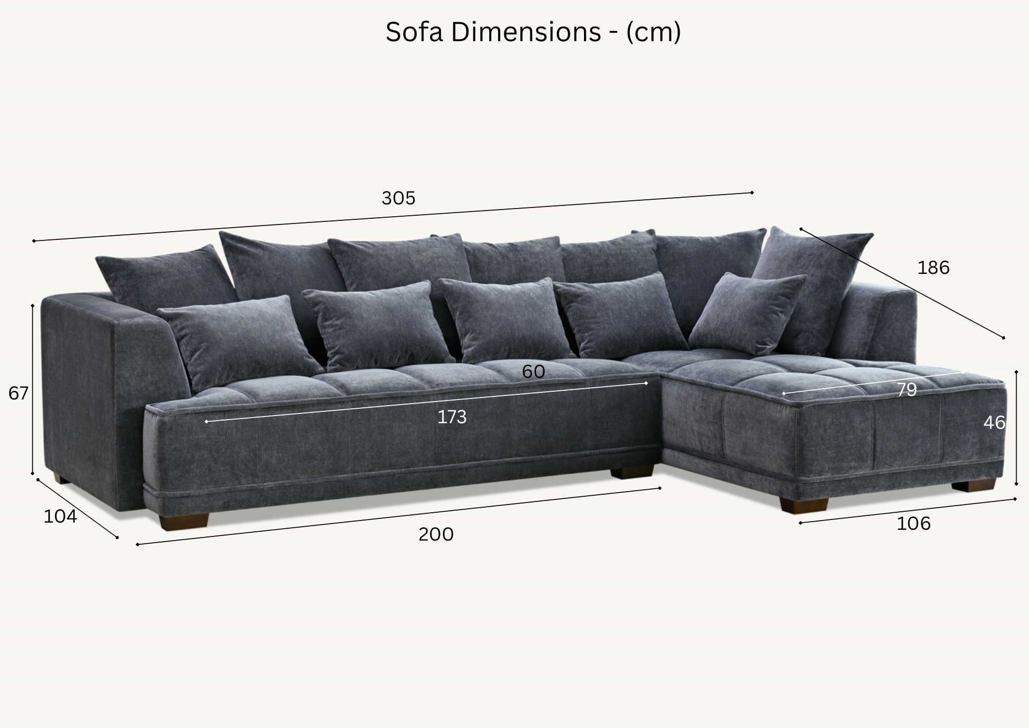 Aluxo Gramercy Corner Sofa in Steel Velvet