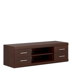 Imperial Wide 4 Drawer TV Cabinet in Dark Mahogany Melamine - Furniture One Shop