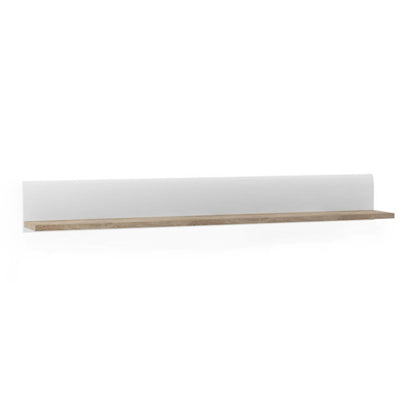 Chelsea Living Wall Shelf in white with an Truffle Oak Trim