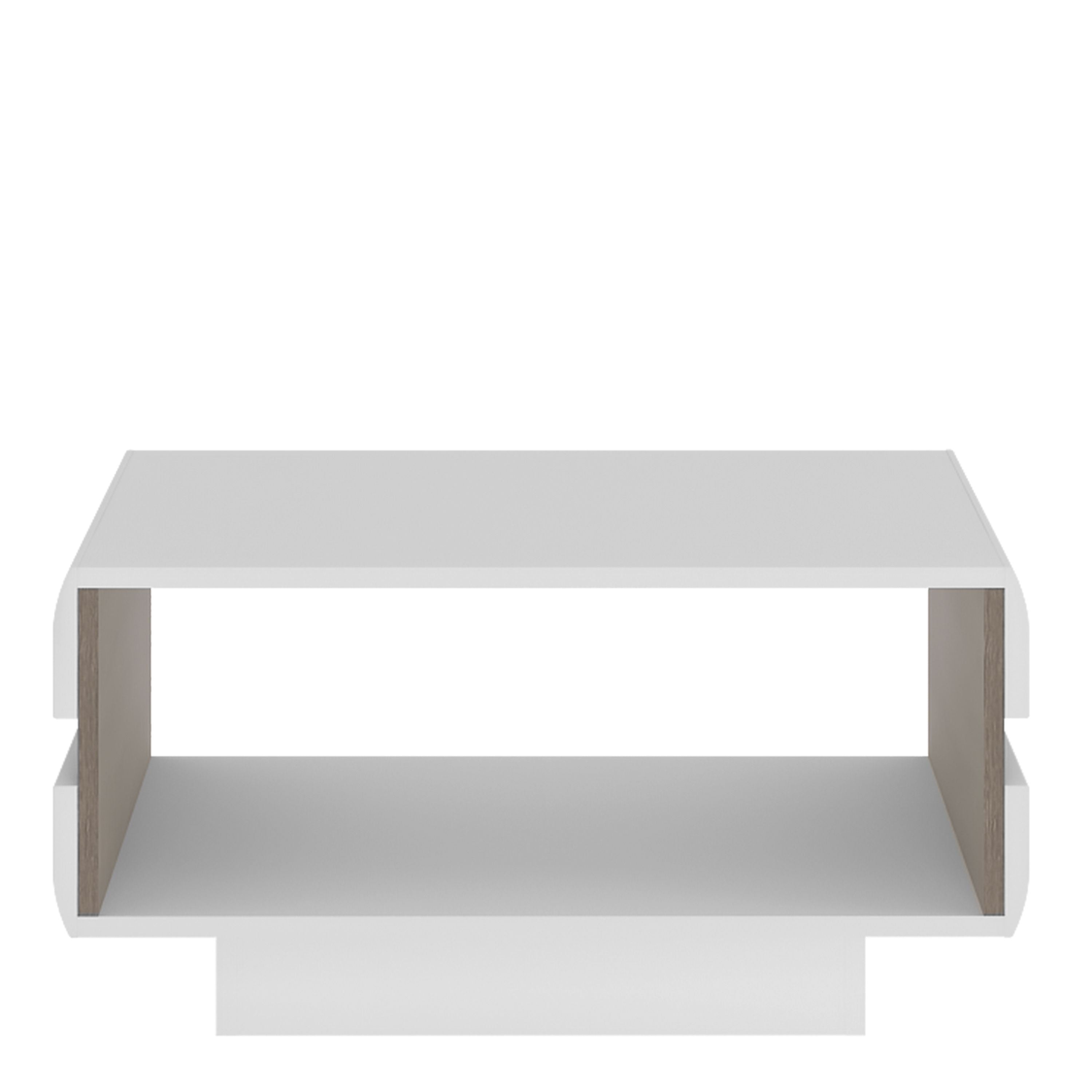 Chelsea Wooden Small Coffee Table in White with Truffle Oak Trim