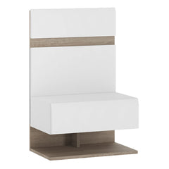 Chelsea Bedroom Bedside Extension for bed in white with an Truffle Oak Trim - Furniture One Shop