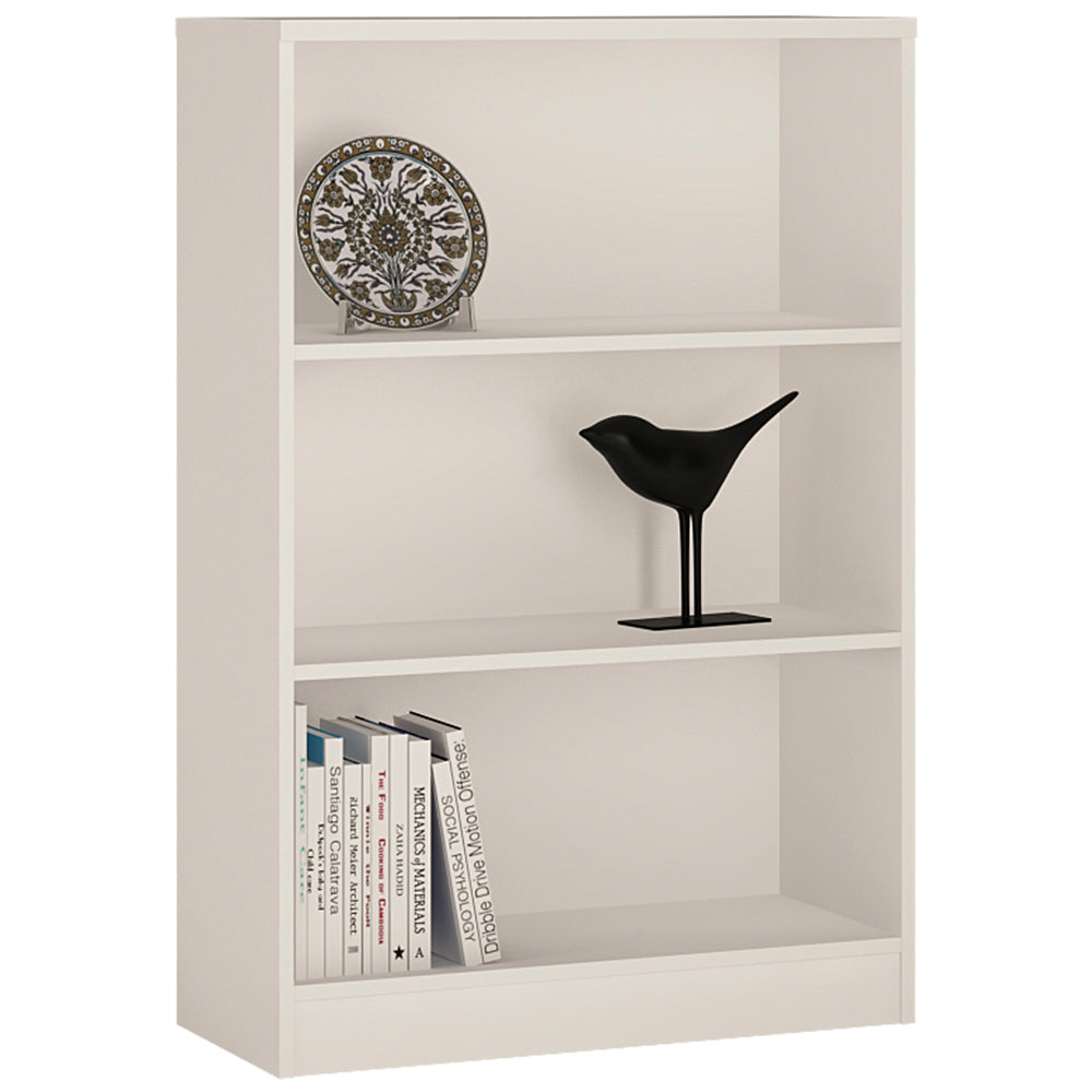 4YOU Medium Wide Bookcase in Pearl White