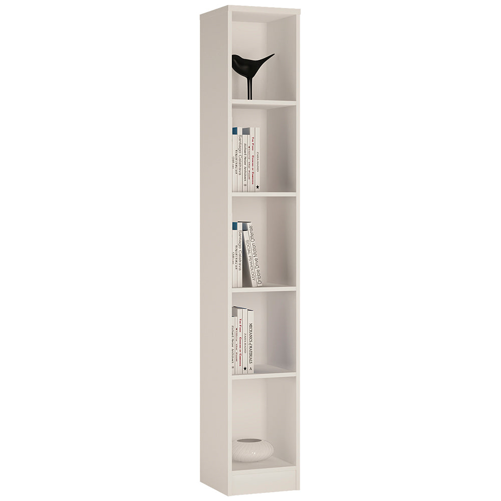 4YOU Tall Narrow Bookcase in Pearl White