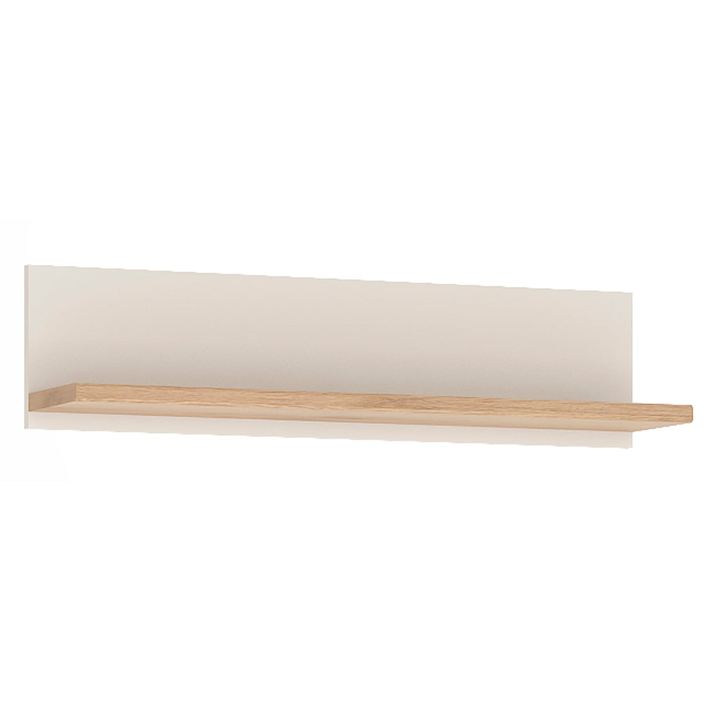 4KIDS Wall Shelf in Light Oak and White High Gloss (81cm)