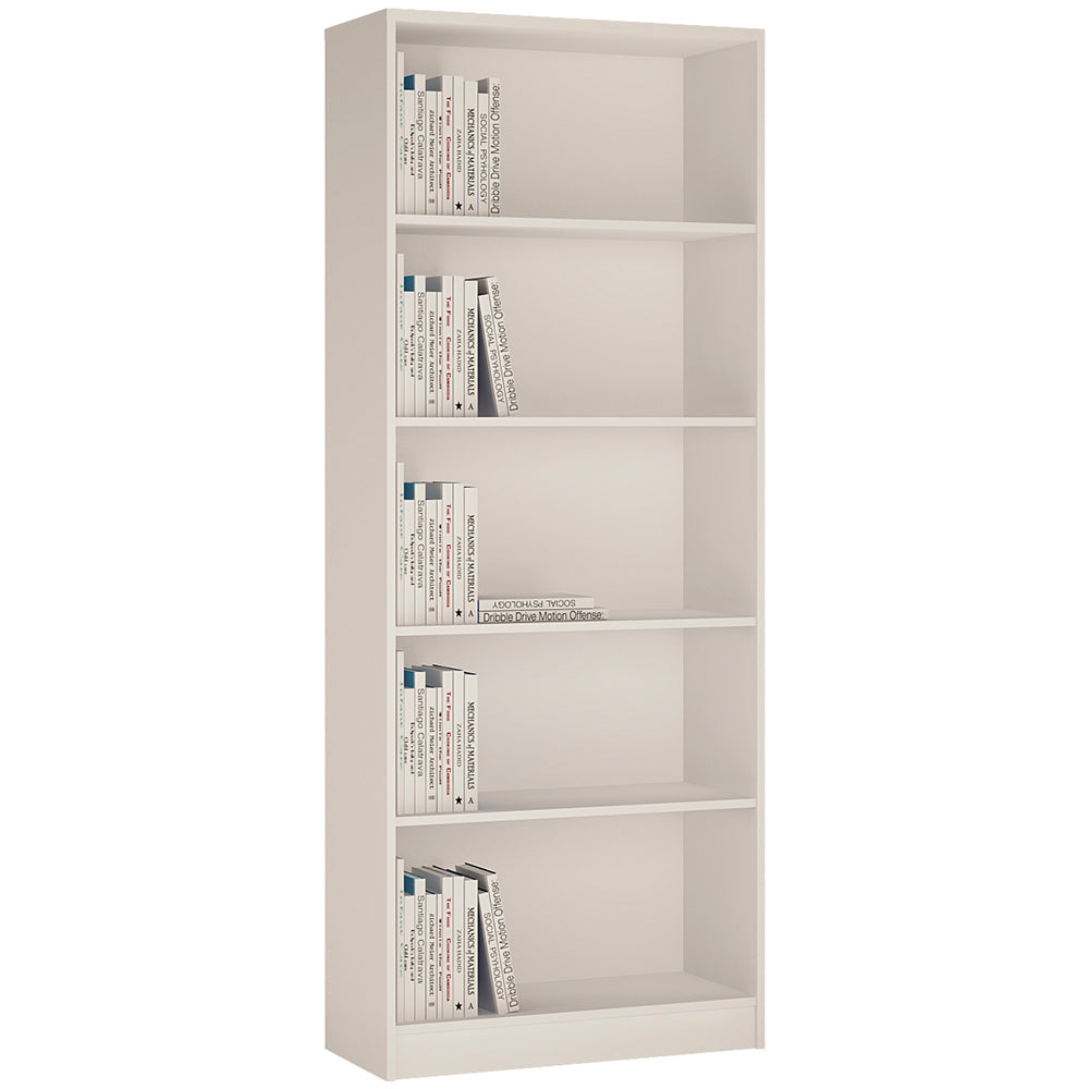 4YOU Tall Wide Bookcase in Pearl White