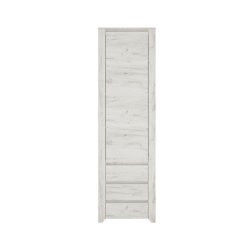 Angel Tall Narrow 1 Door 3 Drawer Storage Cabinet