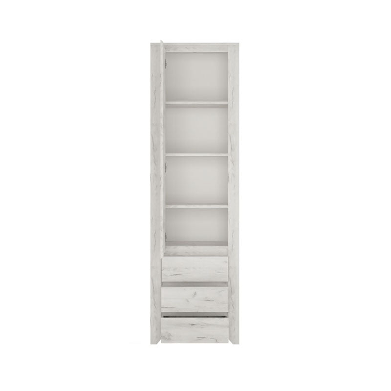 Angel Tall Narrow 1 Door 3 Drawer Storage Cabinet