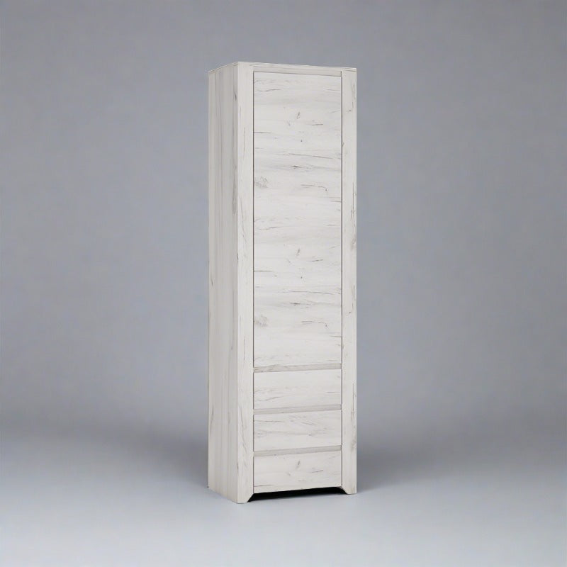 Angel Tall Narrow 1 Door 3 Drawer Storage Cabinet