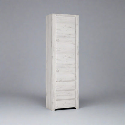 Angel Tall Narrow 1 Door 3 Drawer Storage Cabinet