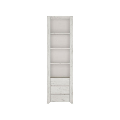 Angel Tall Narrow 4 Shelves 3 Drawers Bookcase
