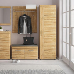 Cortina Tall Right Handed Storage Cabinet in Grandson Oak - Furniture One Shop