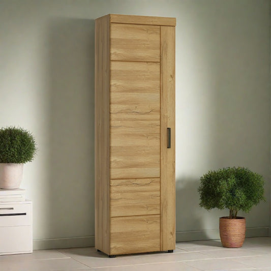 Cortina Tall Left Handed Storage Cabinet in Grandson Oak - Furniture One Shop