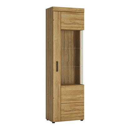 Cortina Tall Right Handed Display Cabinet in Grandson Oak