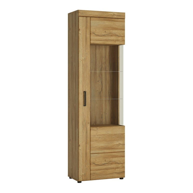 Cortina Tall Right Handed Display Cabinet in Grandson Oak