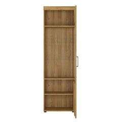 Cortina Tall Right Handed Display Cabinet in Grandson Oak - Furniture One Shop