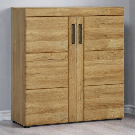 Cortina Wooden 2 Doors Shoe Storage Cabinet in Grandson Oak