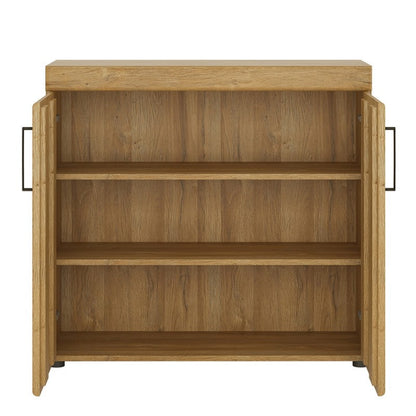 Cortina Wooden 2 Doors Storage Cabinet in Grandson Oak