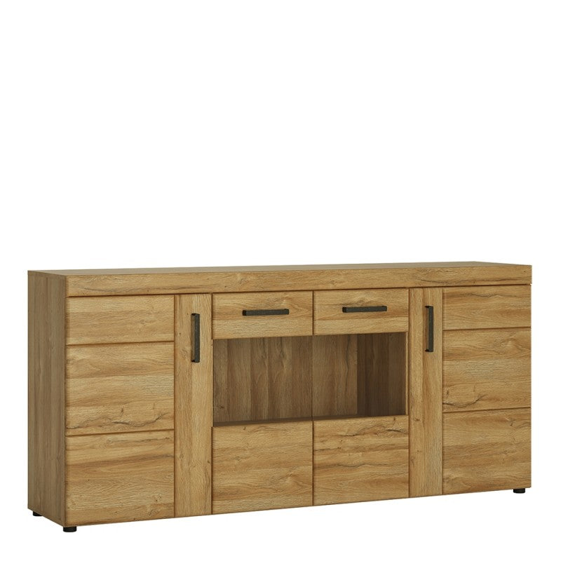 Cortina Wooden 4 Doors Wide Sideboard in Grandson Oak