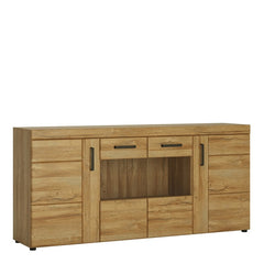 Cortina Wooden 4 Doors Wide Sideboard in Grandson Oak - Furniture One Shop