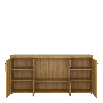 Cortina Wooden 4 Doors Wide Sideboard in Grandson Oak