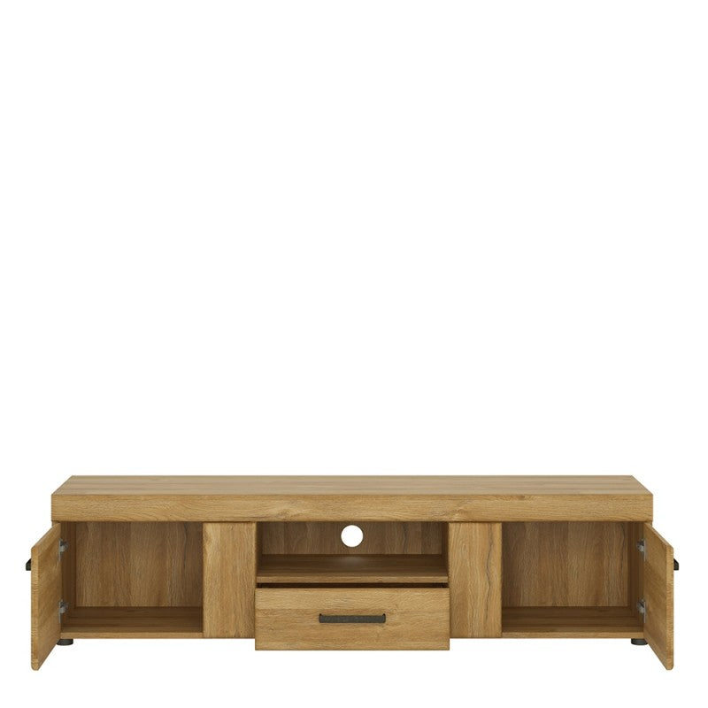 Cortina Wooden 2 Doors 1 Drawer Wide TV Stand in Grandson Oak