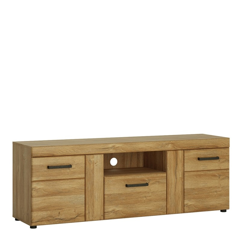 Cortina Wooden 2 Doors 1 Drawer Tall TV Stand in Grandson Oak