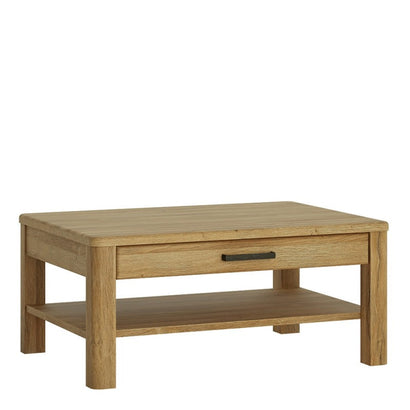 Cortina Wooden 1 Drawer Coffee Table in Grandson Oak - Furniture One Shop