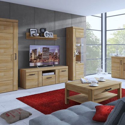 Cortina Wooden 1 Drawer Coffee Table in Grandson Oak