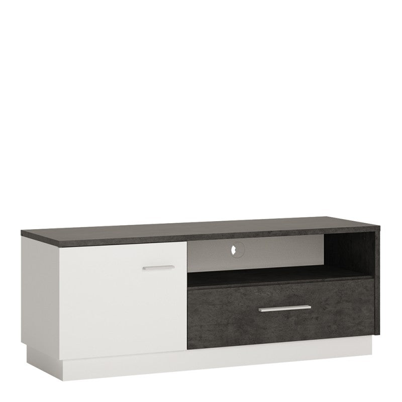 Zingaro Wooden TV Stand in Slate Grey and Alpine White