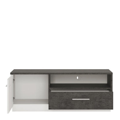Zingaro Wooden TV Stand in Slate Grey and Alpine White