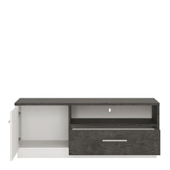 Zingaro Wooden TV Stand in Slate Grey and Alpine White - Furniture One Shop