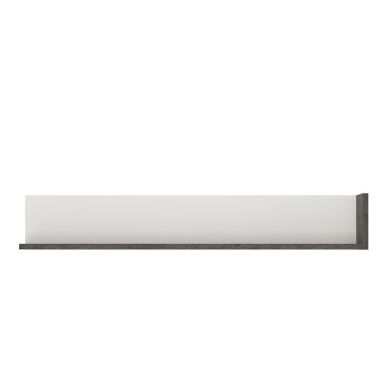 Zingaro Small Wooden Wall Shelf in Slate Grey and Alpine White - 133cm