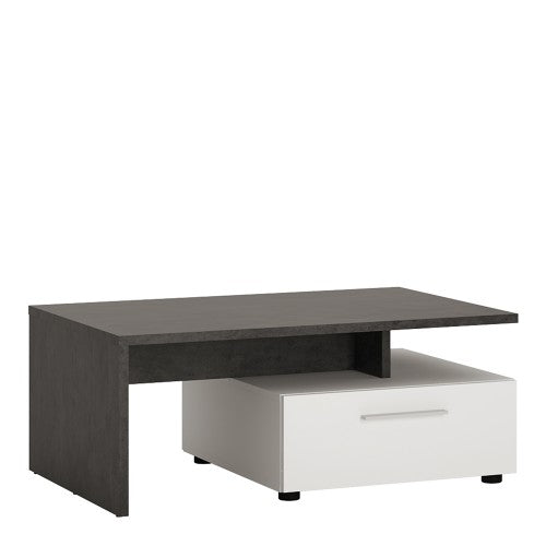 Zingaro Wooden Storage Coffee Table in Slate Grey and Alpine White